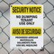 Signmission No Dumping Tenant Only Bilingual OSHA Security Notice Sign, Plastic, 7in W x 10in L, 2PK OS-2PACK-SN-P-710-L-11600 - alternate 5